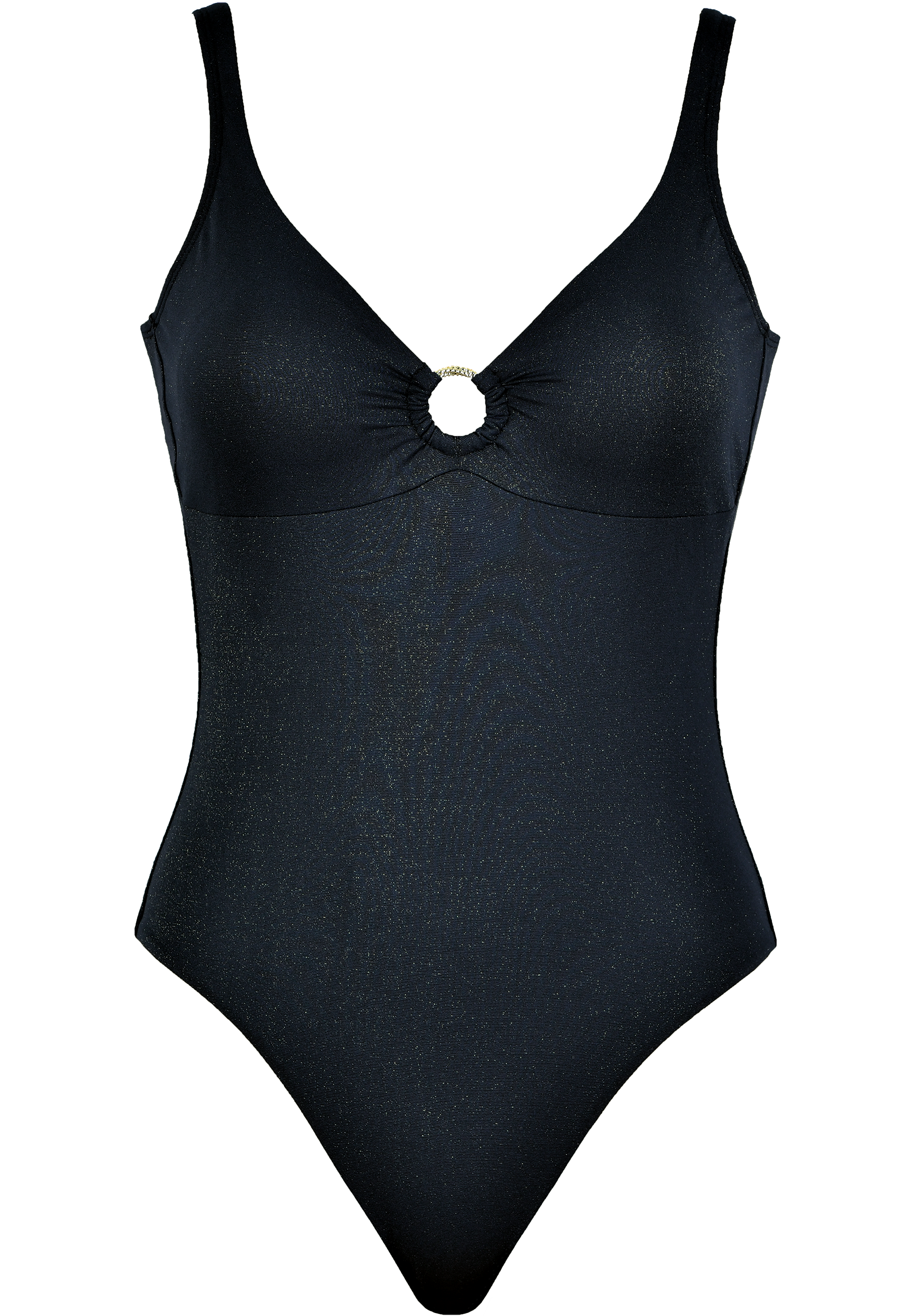 Bañador con copas y detalle de aro – Black Glam