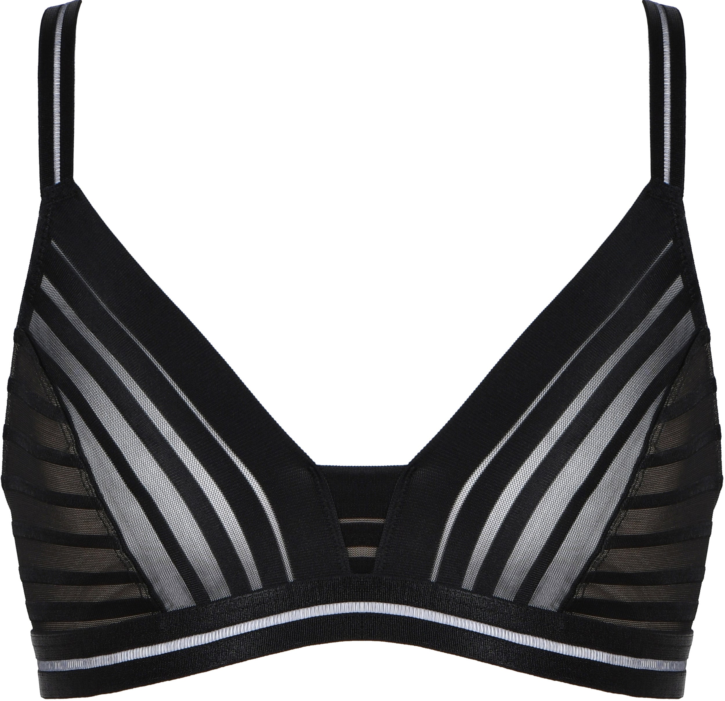 Mesh Bralette BH ohne Bügel & ohne Schale - Schwarz-Nude