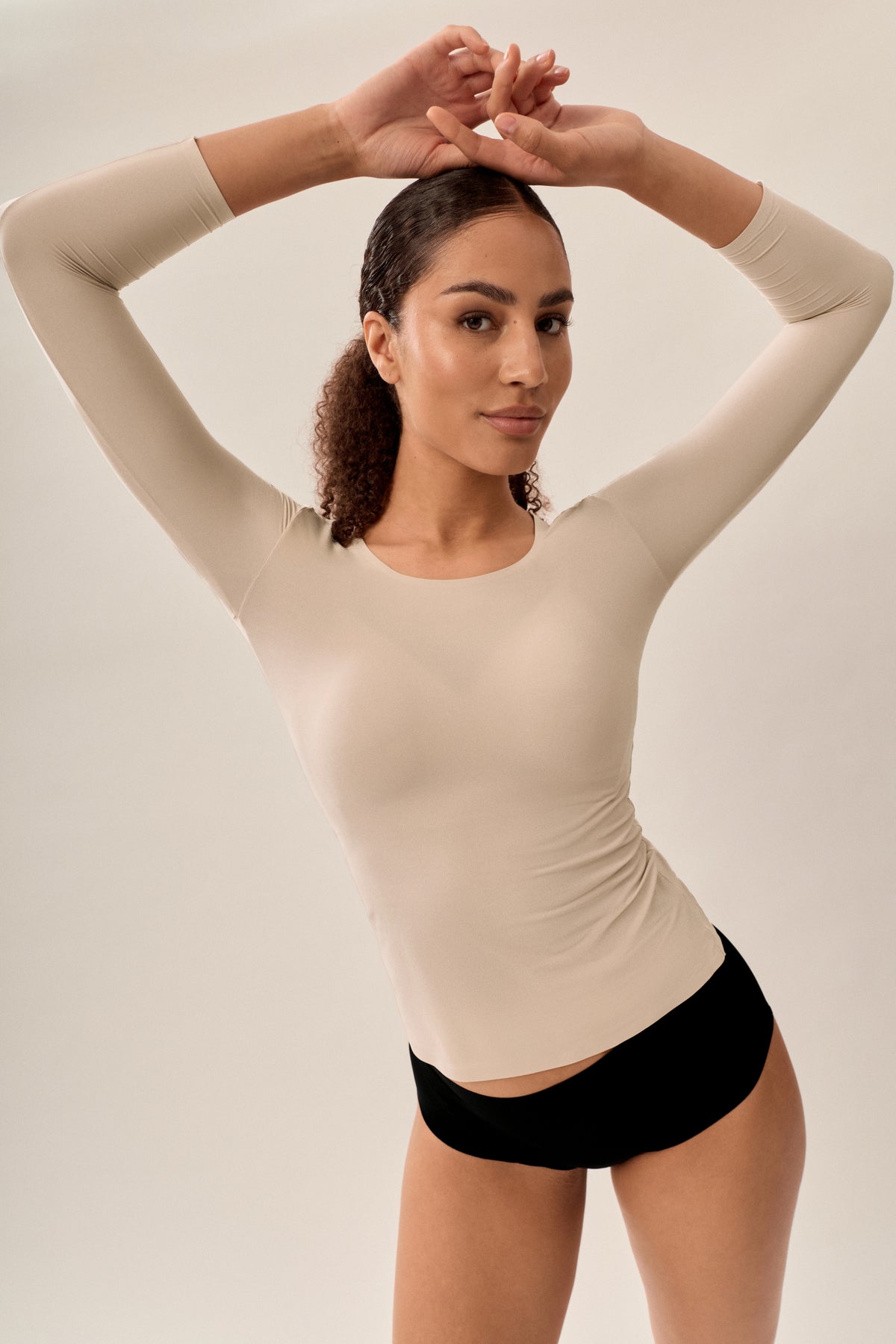 Baselayer Langarm Shirt  - Light Beige
