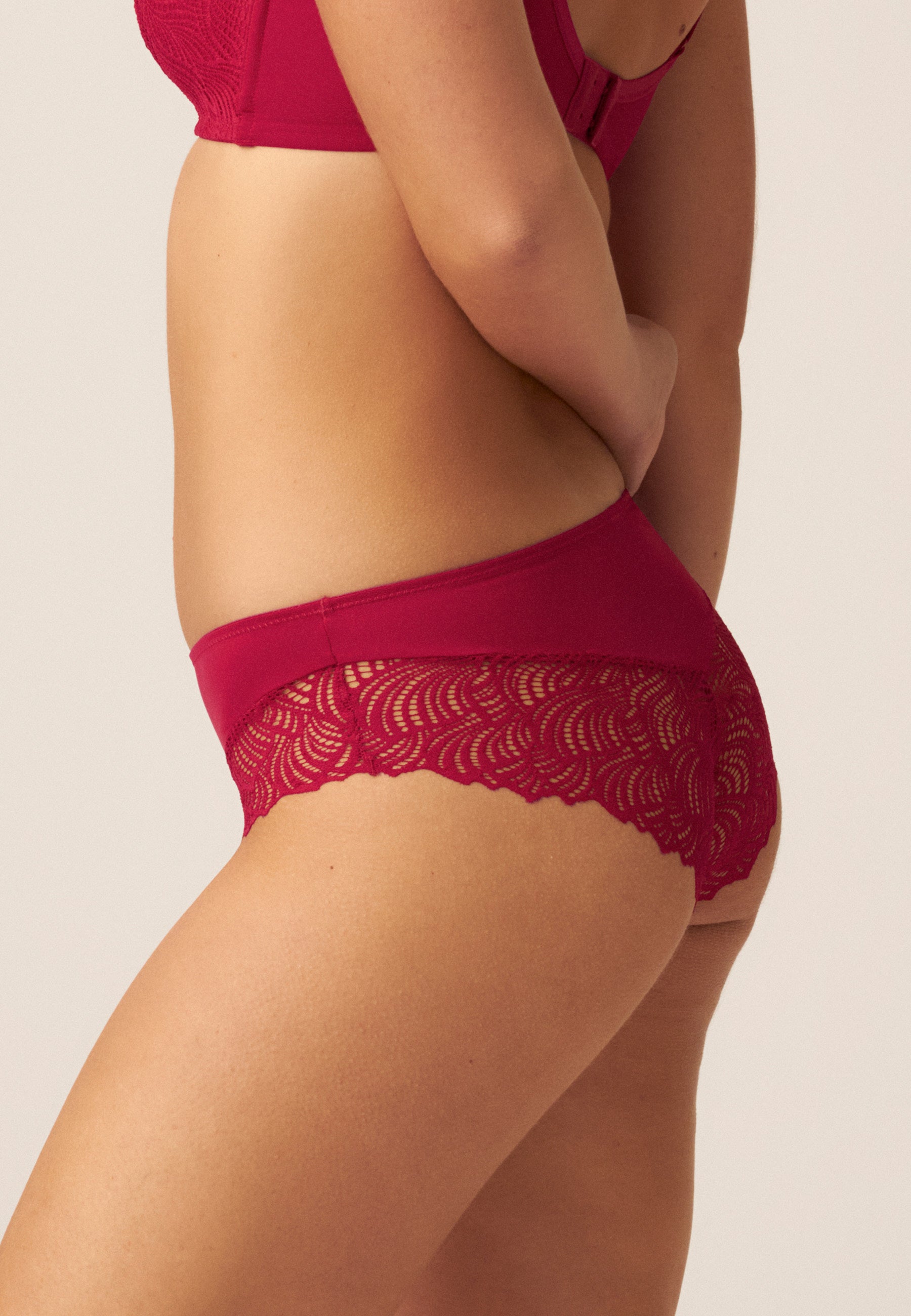 Panty mit Spitzendetails - Cassis