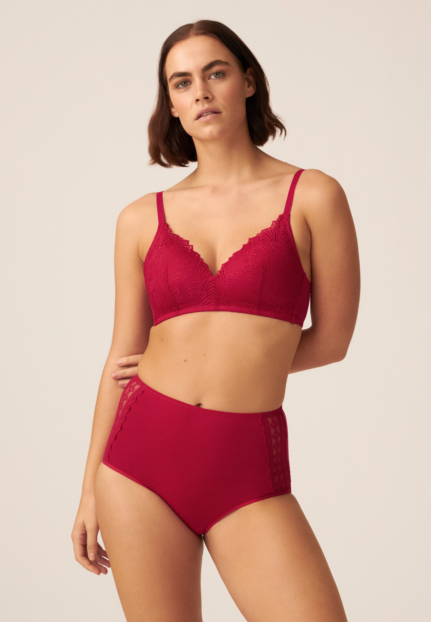 Period High Waist Briefs - Cassis