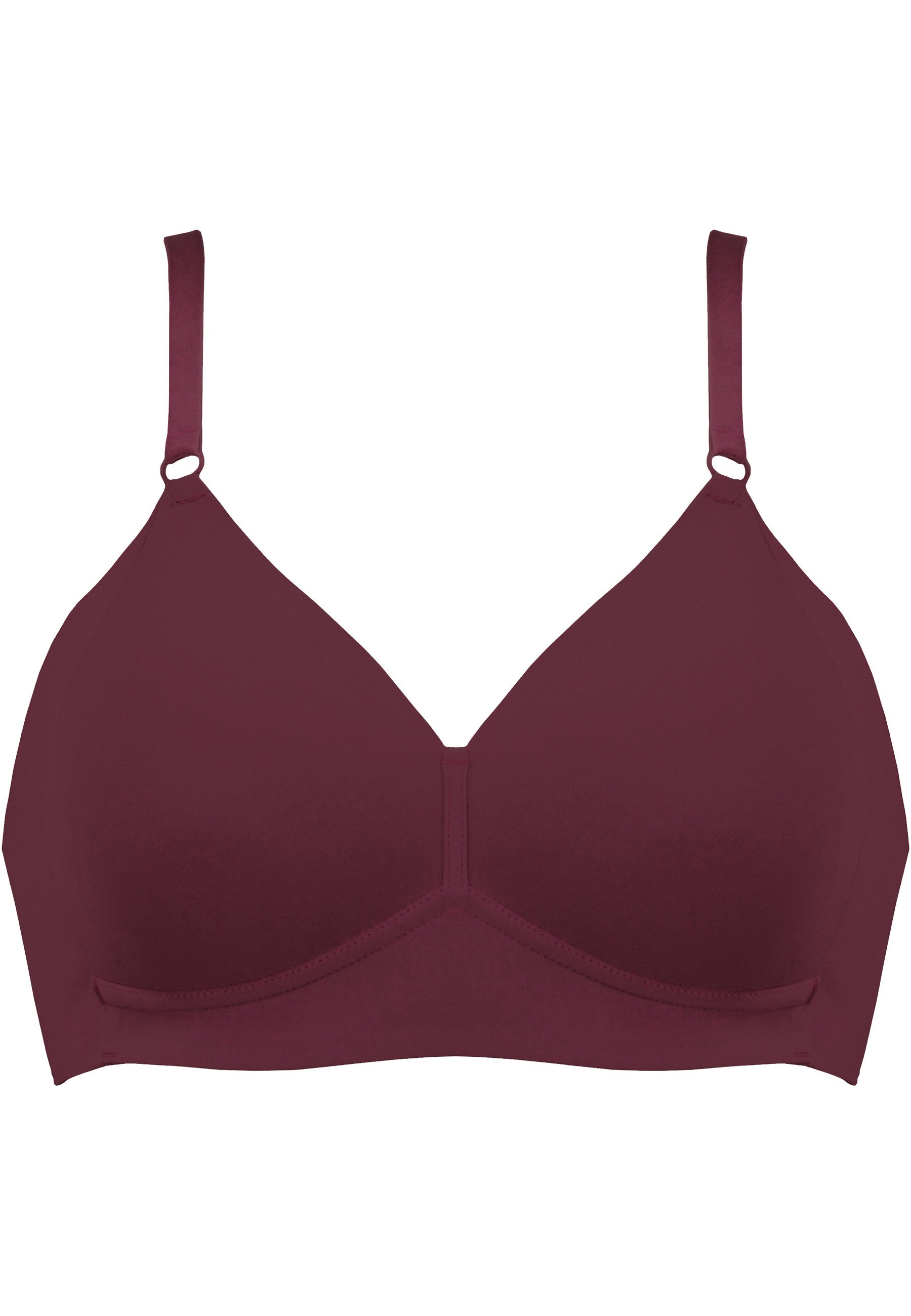 Soft Bra with Side Smoother Effect - Burgundy