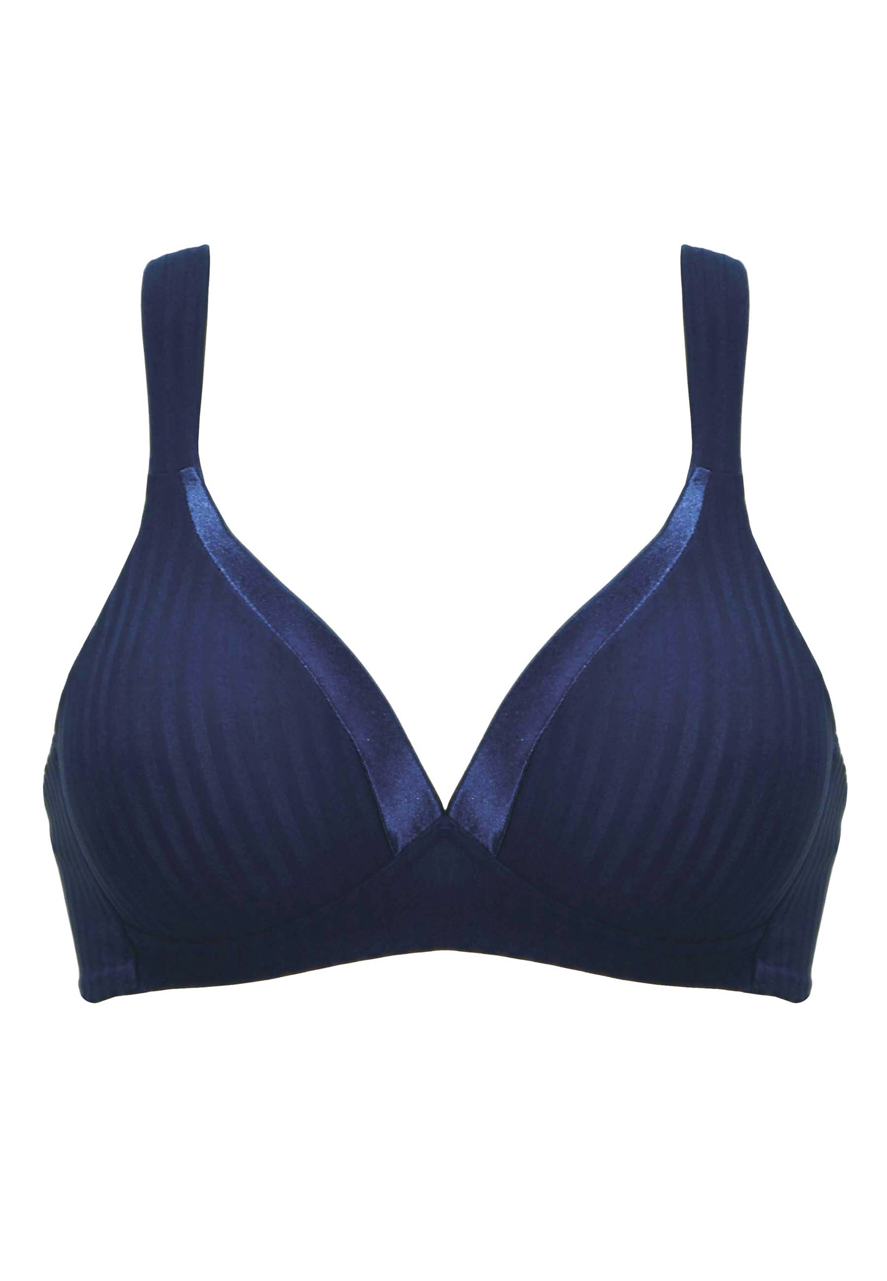 Stripe Soft Bra with Cup - Navy Striped