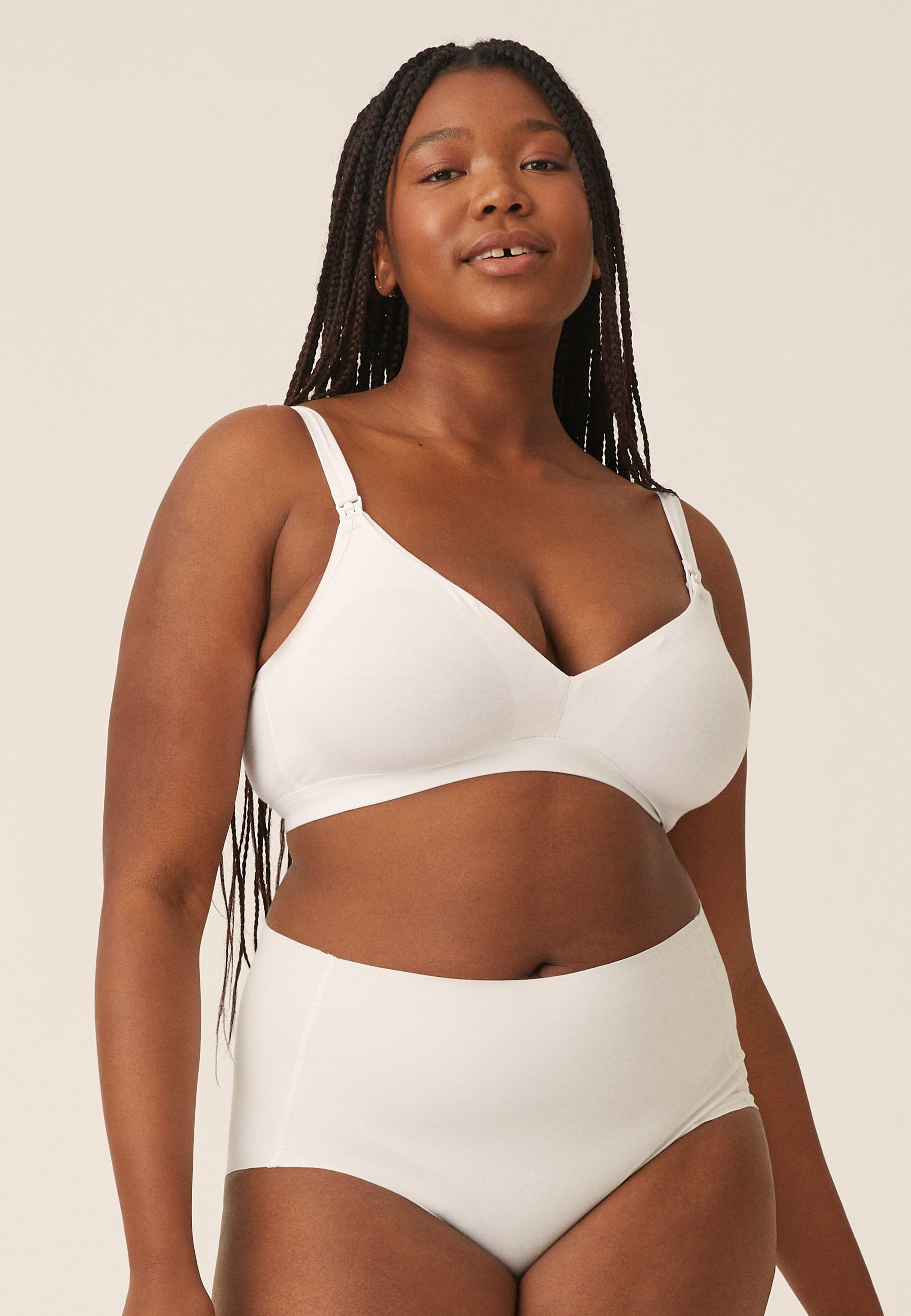 Cotton Nursing Bra - White