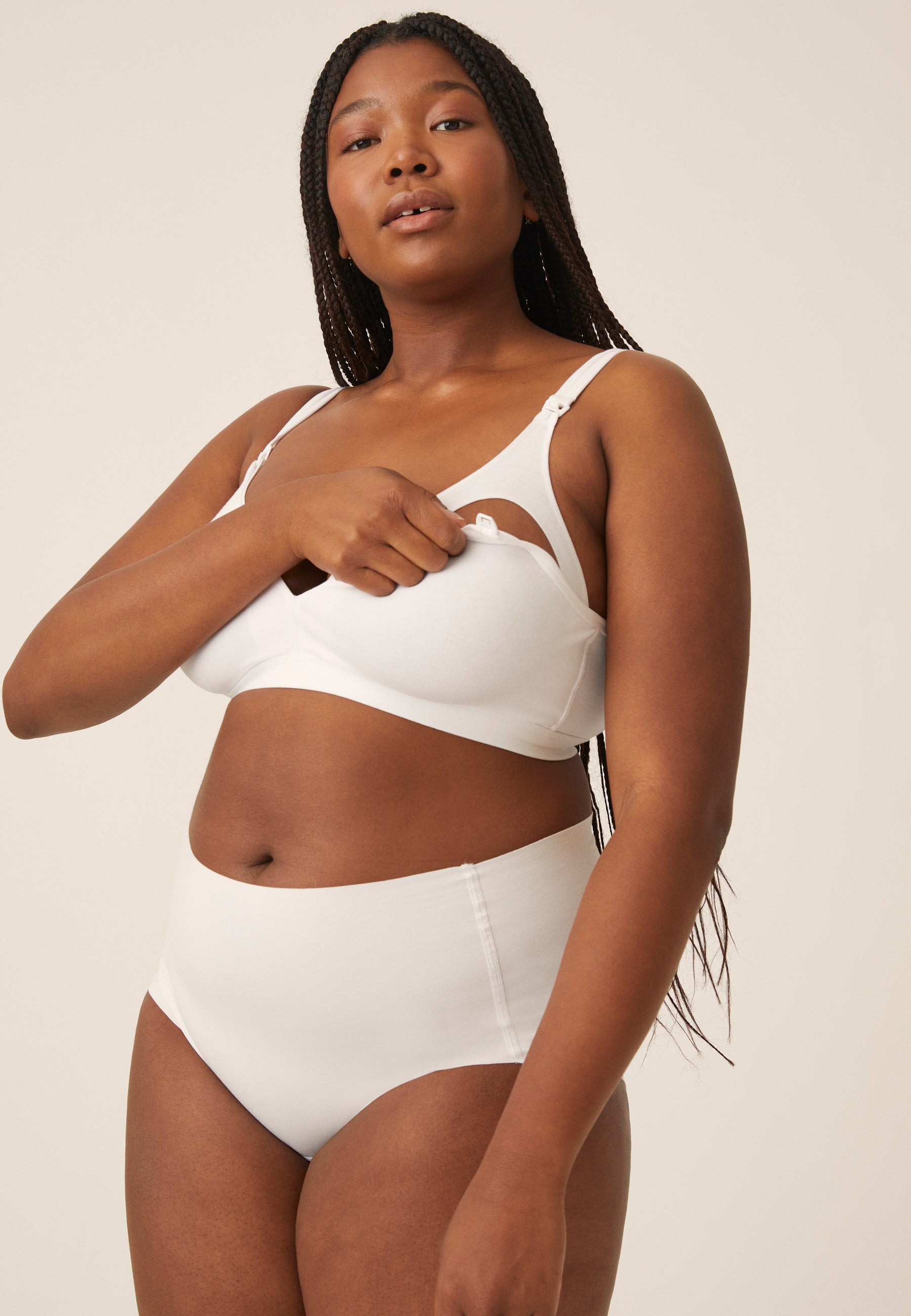 Cotton Nursing Bra - White