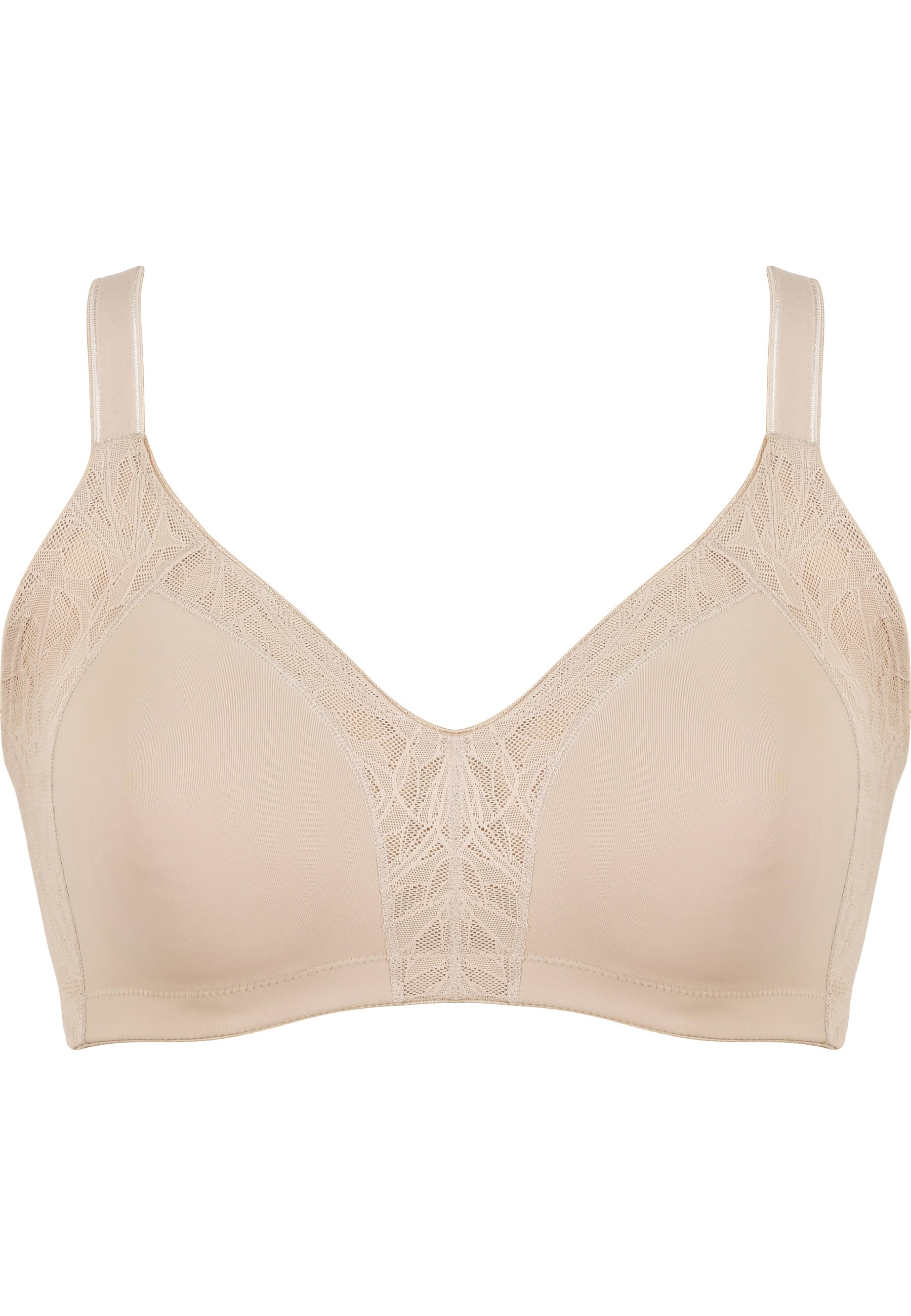 Minimizer and Side Smoother Bra with Lace - Light Beige