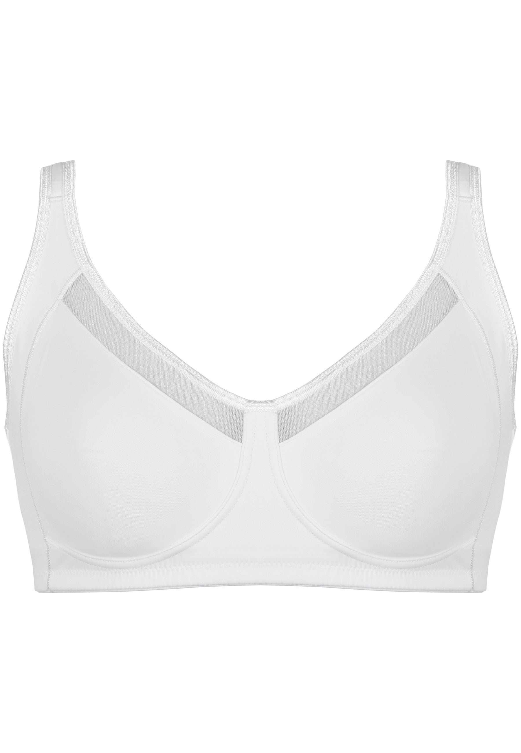 Soft Bra with Mesh Insert - White