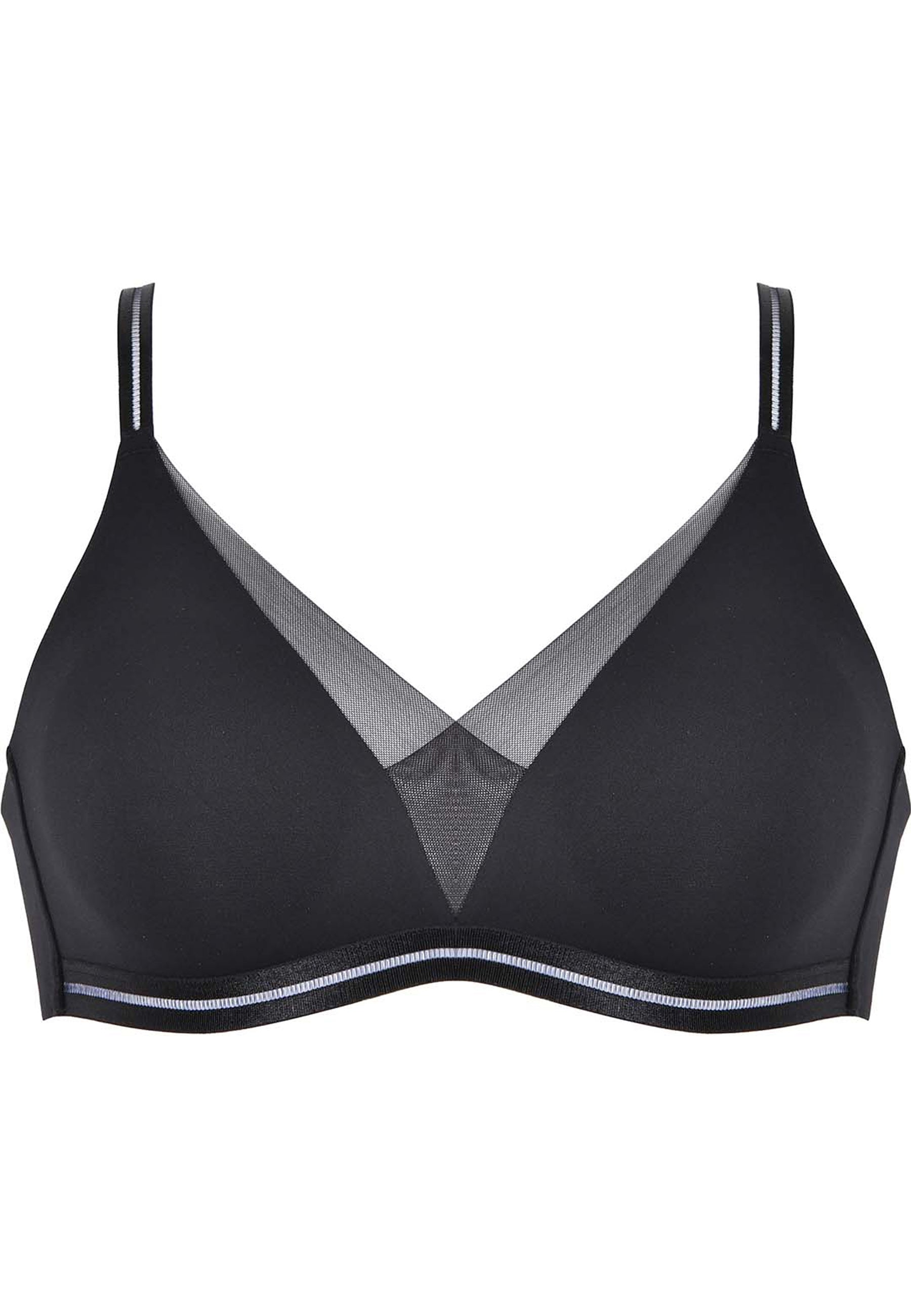 Soft Feel-Good Bra with Mesh Detail - Black