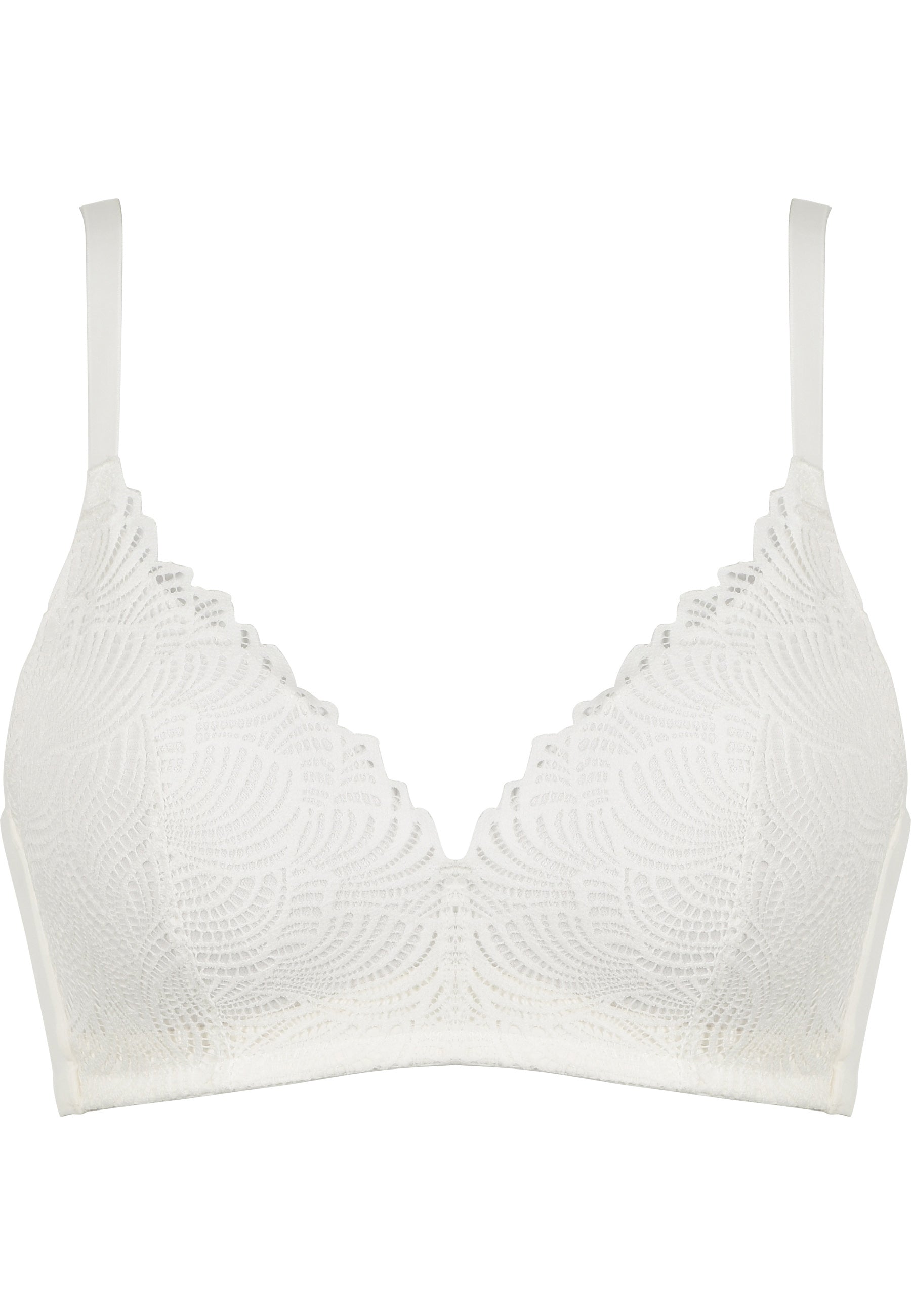 Soft Bra with Shells and Lace - Ecru