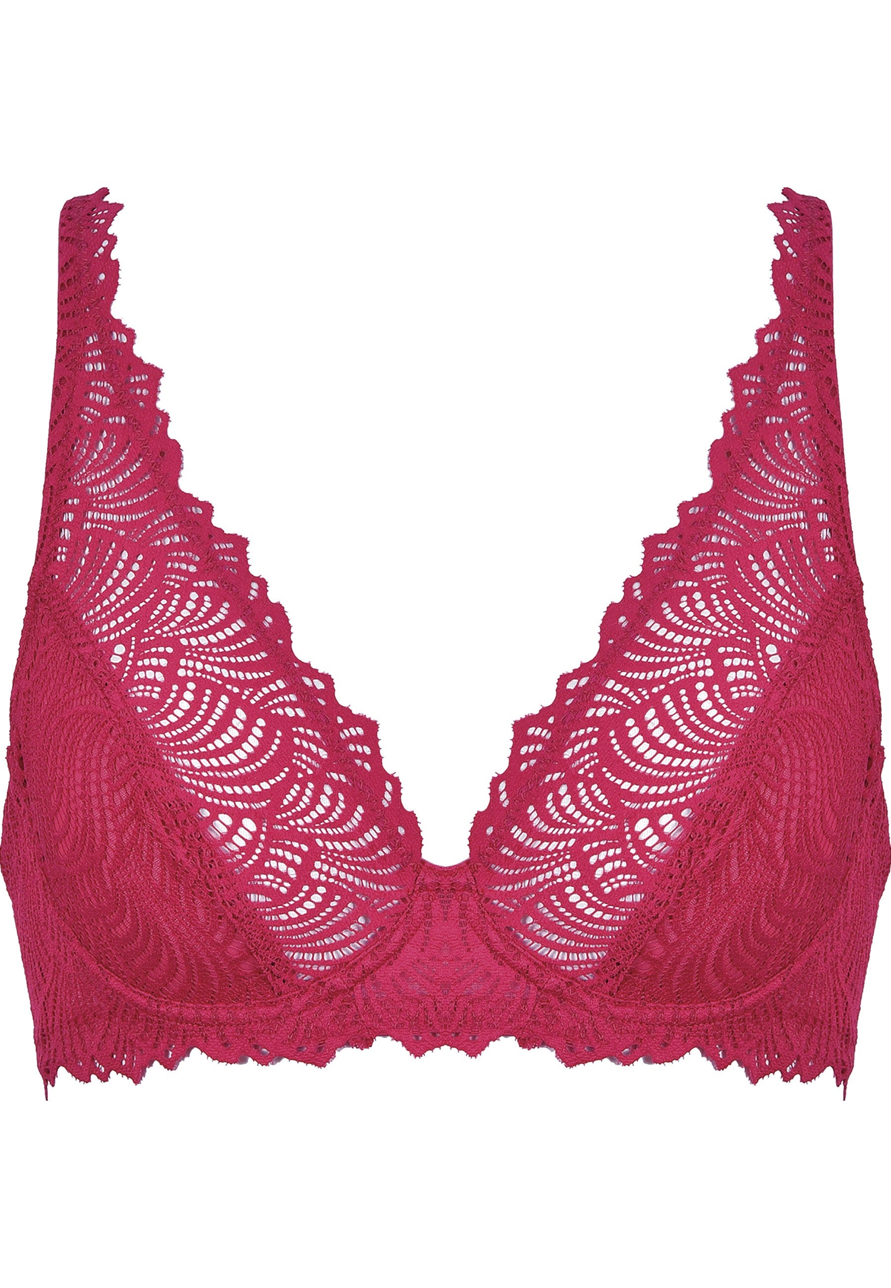 Wired Lace Bra - Cassis