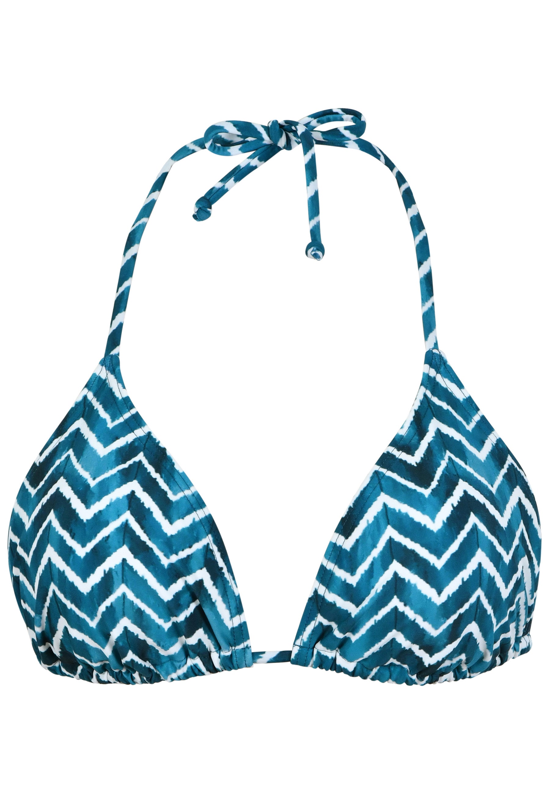 Bikini Top "The Zig-Zag" with Cups - Emerald-Ecru