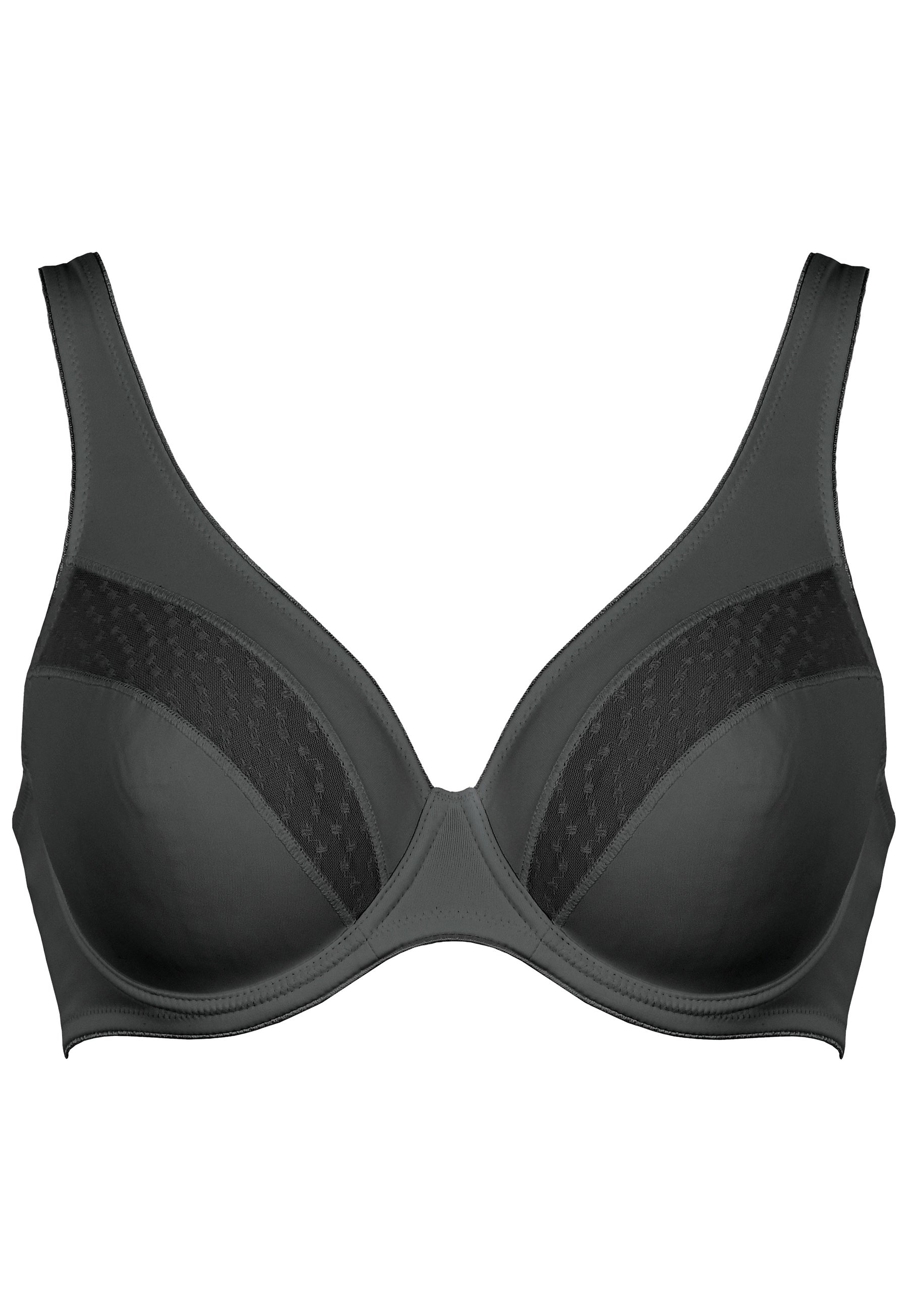 Wired Bra with Lace Details - Black